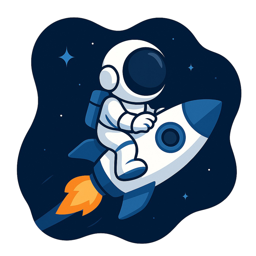 Astronaut illustration with web